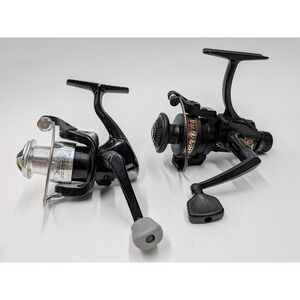 Zebco Pro Staff 10 & Rapala Junior Pro JP2 Spinning Fishing Reels Set of 2 Black
